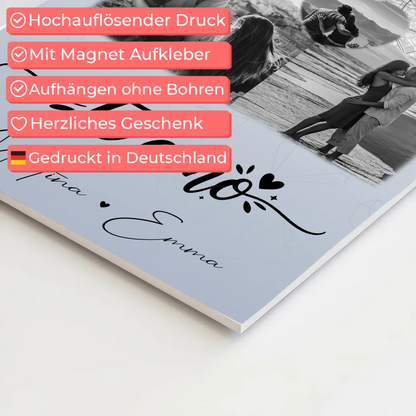 Magnetposter Fotoboard mit 3 Fotos und Herz Foto Karte Te amo Liebe auf Spanisch 4