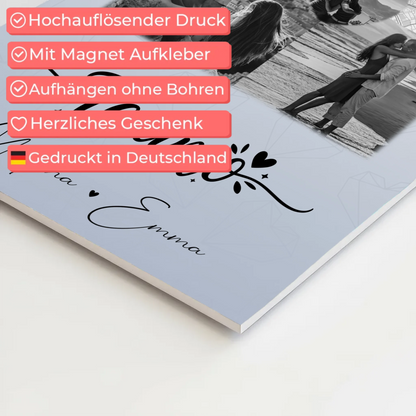 Magnetposter Fotoboard mit 3 Fotos und Herz Foto Karte Te amo Liebe auf Spanisch 10