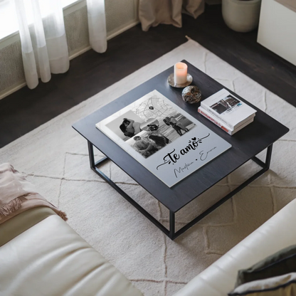 Magnetposter Fotoboard mit 3 Fotos und Herz Foto Karte Te amo Liebe auf Spanisch