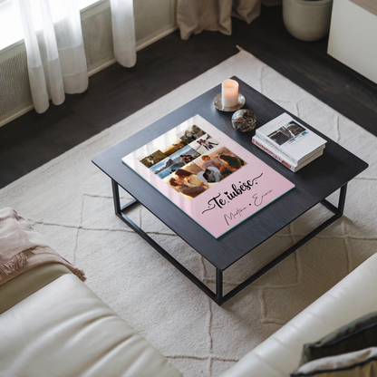 Personalisierte Acrylglas Mit Foto mit 8 Fotos und 1 Herz Foto Te iubesc Liebe auf Rumänisch