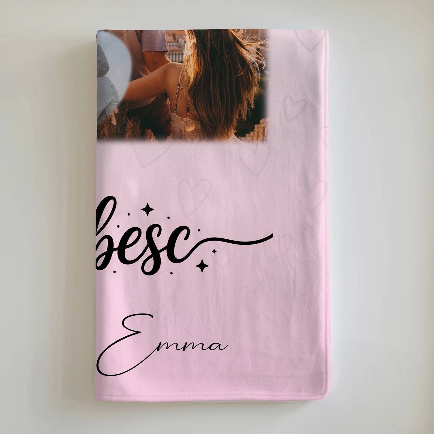 Kuscheldecke Mit Namen 8 Fotos und 1 Herz Foto Te iubesc Liebe auf Rumänisch personalisiertes Geschenk 6