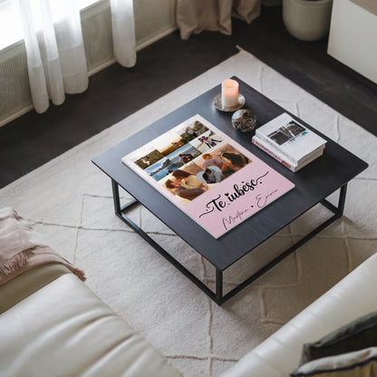 Personalisierbares Fotoboard Magnet Wandbild mit 8 Fotos und 1 Herz Foto Te iubesc Liebe auf Rumänisch 3