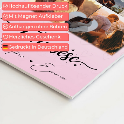 Personalisierbares Fotoboard Magnet Wandbild mit 8 Fotos und 1 Herz Foto Te iubesc Liebe auf Rumänisch 4