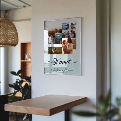 Personalisierte Acrylglas Mit Foto mit 9 Fotos Ti amo Liebe auf Italienisch Geschenk