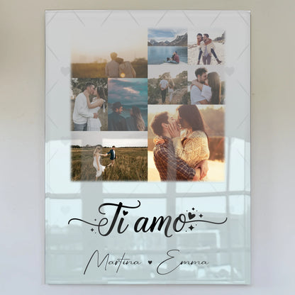 Personalisierte Acrylglas Mit Foto mit 9 Fotos Ti amo Liebe auf Italienisch Geschenk