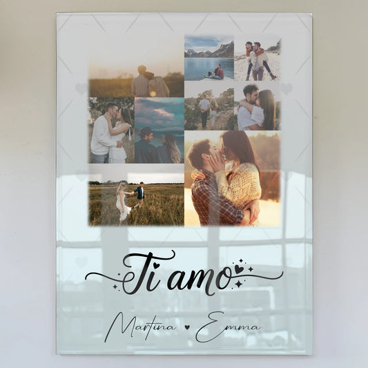 Personalisierte Acrylglas Mit Foto mit 9 Fotos Ti amo Liebe auf Italienisch Geschenk