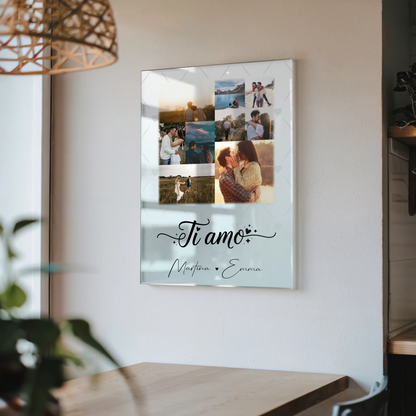 Personalisierte Acrylglas Mit Foto mit 9 Fotos Ti amo Liebe auf Italienisch Geschenk