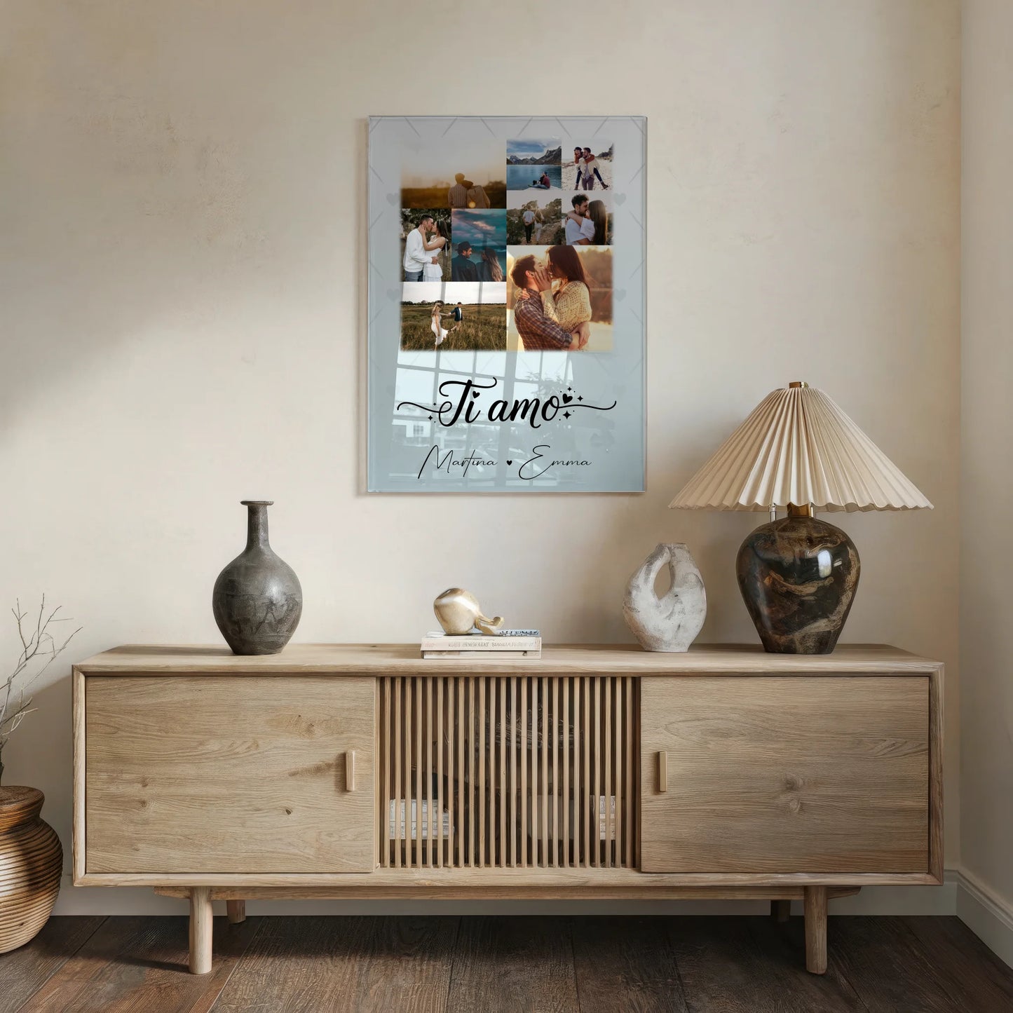 Personalisierte Acrylglas Mit Foto mit 9 Fotos Ti amo Liebe auf Italienisch Geschenk