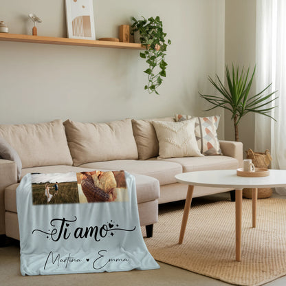 Personalisierte Kuscheldecke Mit Namen 9 Fotos Ti amo Liebe auf Italienisch Geschenk 4
