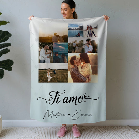 Personalisierte Kuscheldecke Mit Namen 9 Fotos Ti amo Liebe auf Italienisch Geschenk 1
