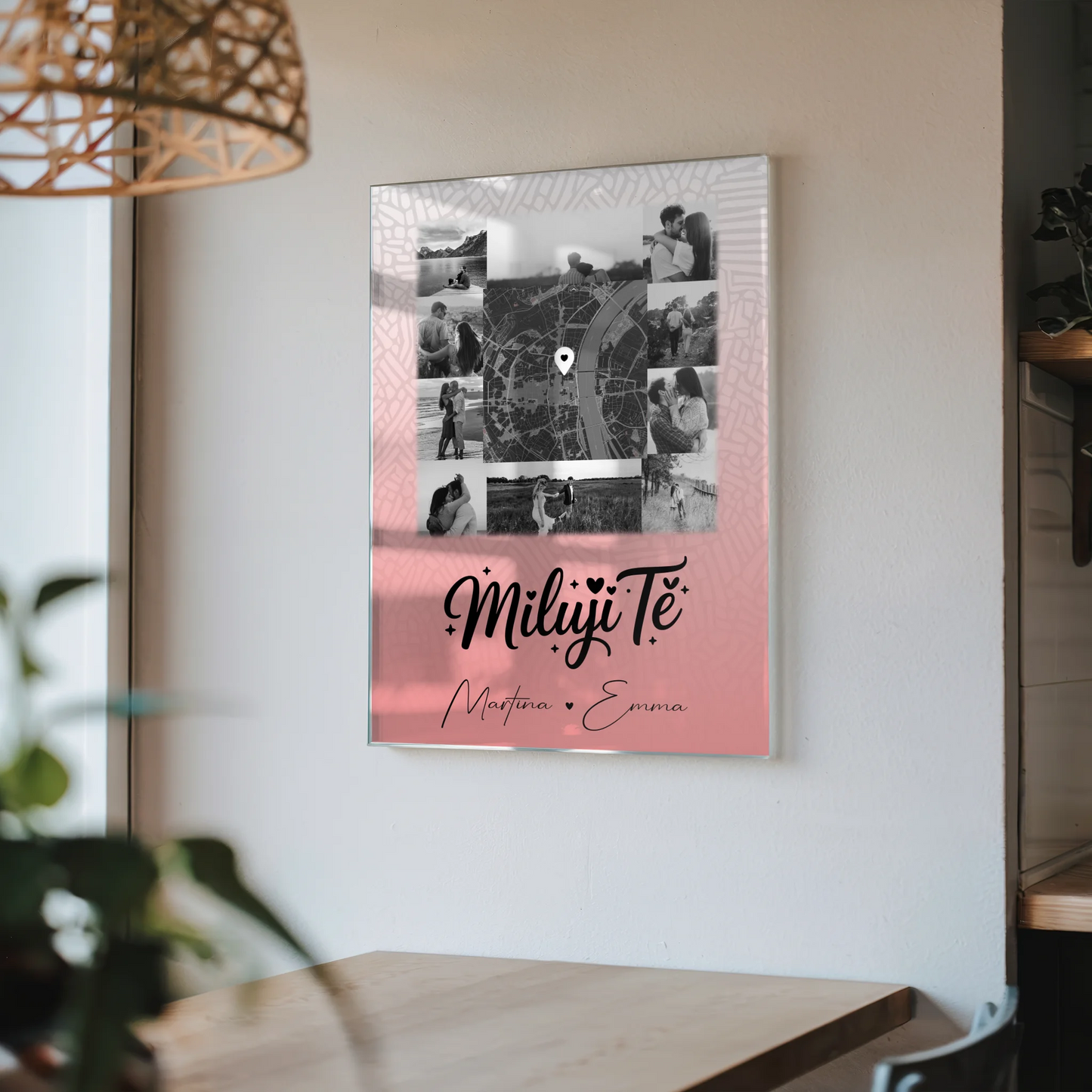 Acrylglas Mit Foto 10 Fotos und Karte in der Mitte Miluji tě Liebe auf Tschechisch