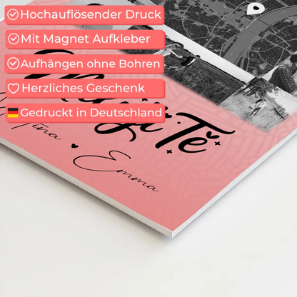 Personalisierbares Fotoboard Poster Magnetisch mit 10 Fotos und Karte in der Mitte Miluji tě Liebe auf Tschechisch 4