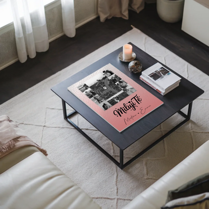 Personalisierbares Fotoboard Poster Magnetisch mit 10 Fotos und Karte in der Mitte Miluji tě Liebe auf Tschechisch