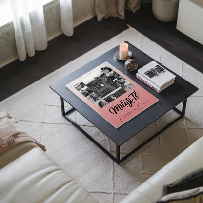 Personalisierbares Fotoboard Poster Magnetisch mit 10 Fotos und Karte in der Mitte Miluji tě Liebe auf Tschechisch