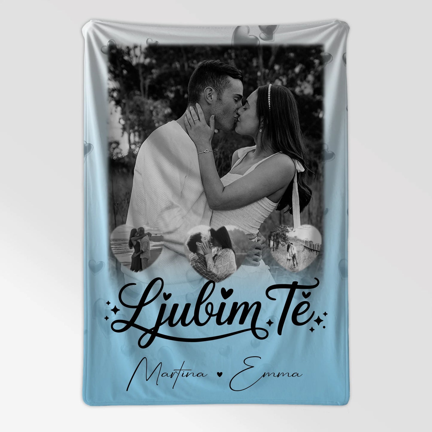 Personalisierte Decke Mit Namen 1 Foto 3 Herz Fotos Ljubim te Liebe auf Slowenisch 7