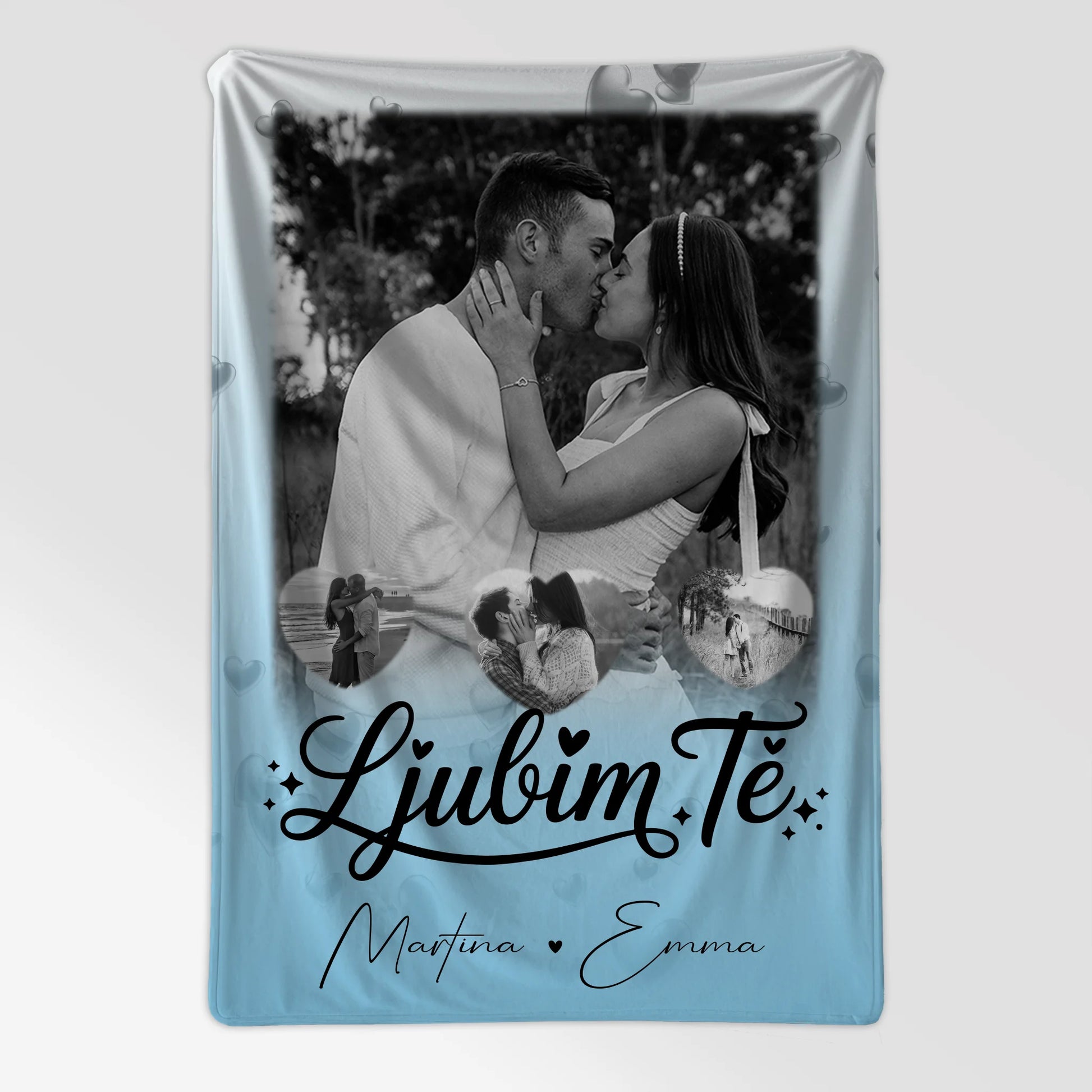 Personalisierte Decke Mit Namen 1 Foto 3 Herz Fotos Ljubim te Liebe auf Slowenisch 7