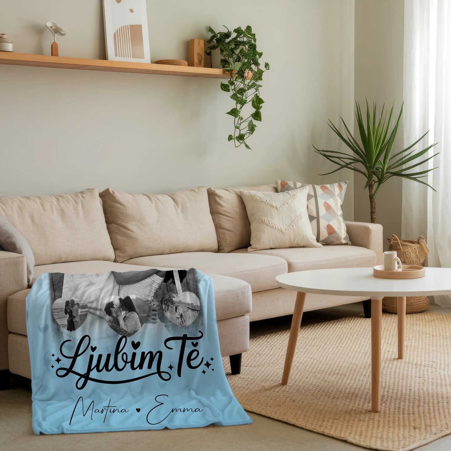 Personalisierte Decke Mit Namen 1 Foto 3 Herz Fotos Ljubim te Liebe auf Slowenisch 4