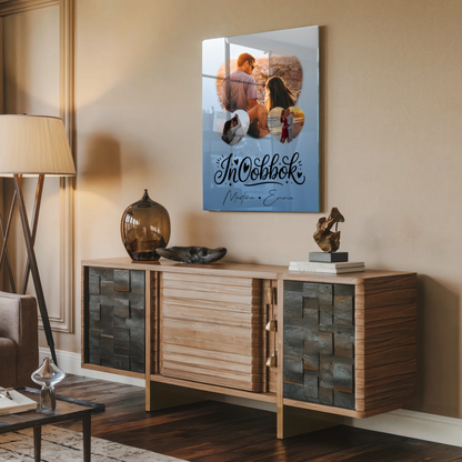 Acrylglas Mit Foto mit 3 Herz Fotos Inħobbok Liebe auf Maltesisch personalisiertes Geschenk