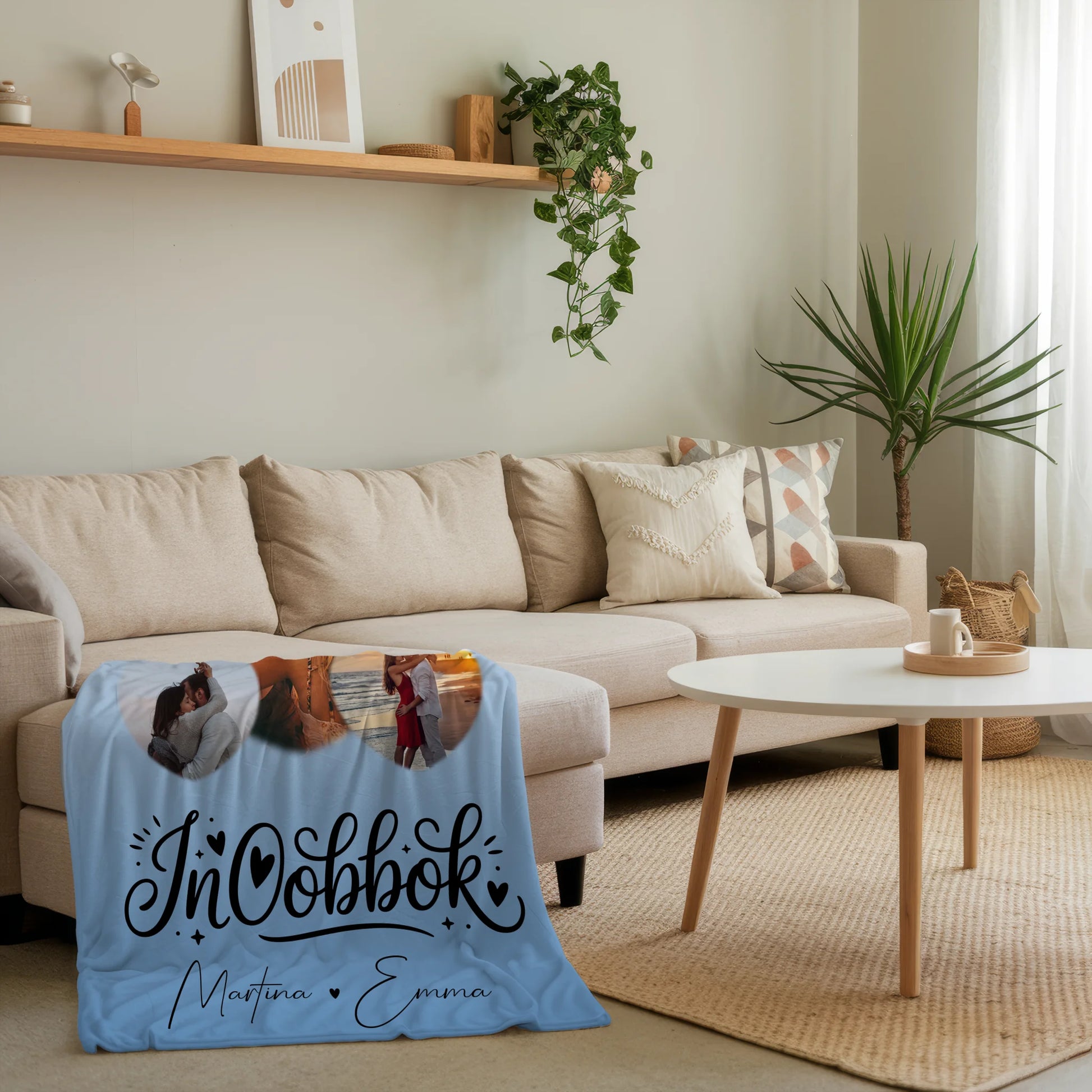 Personalisierte Decke Mit Namen 3 Herz Fotos Inħobbok Liebe auf Maltesisch für besondere Geschenke 4