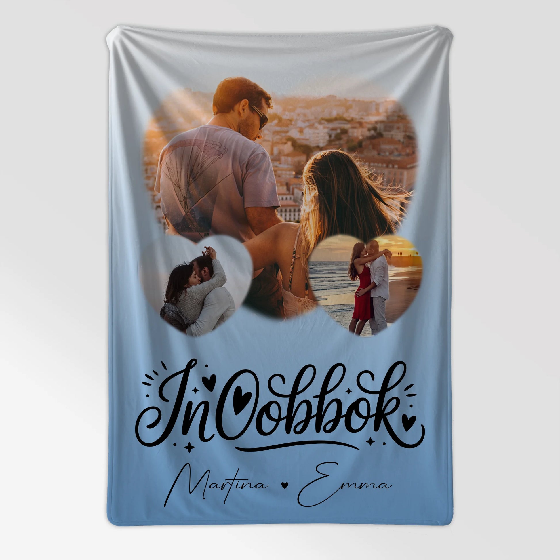 Personalisierte Decke Mit Namen 3 Herz Fotos Inħobbok Liebe auf Maltesisch für besondere Geschenke 7