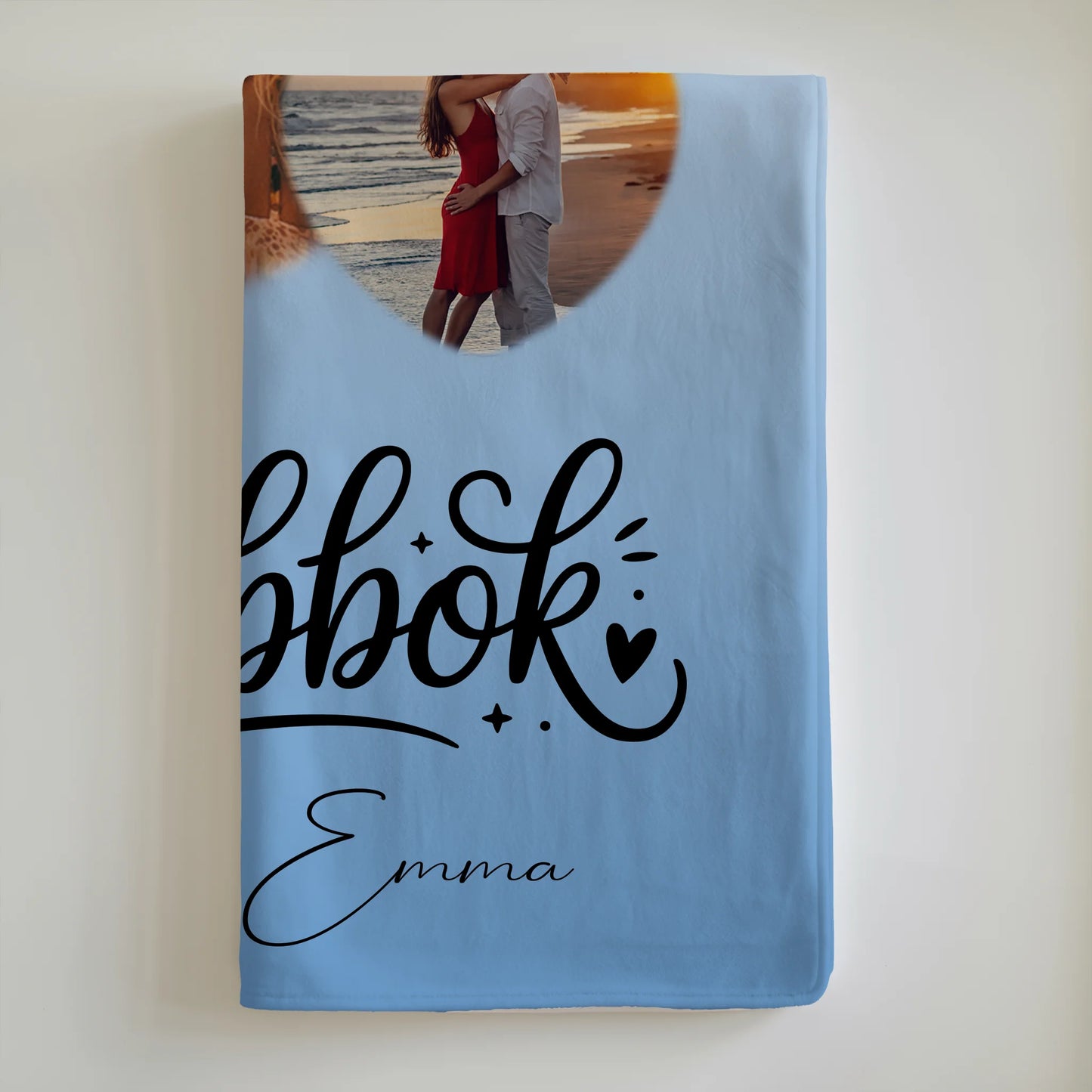 Personalisierte Decke Mit Namen 3 Herz Fotos Inħobbok Liebe auf Maltesisch für besondere Geschenke 6