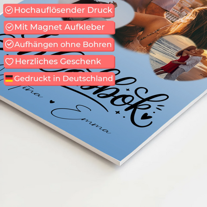 Fotoboard Poster Magnetisch mit 3 Herz Fotos Inħobbok Liebe auf Maltesisch Personalisiertes Geschenk 4