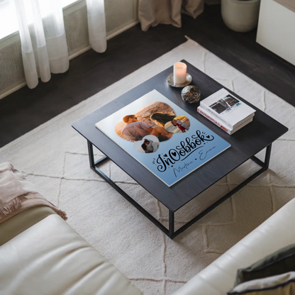 Fotoboard Poster Magnetisch mit 3 Herz Fotos Inħobbok Liebe auf Maltesisch Personalisiertes Geschenk