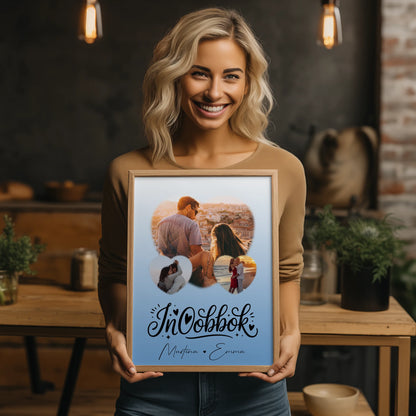 Personalisiertes Liebesposter mit 3 Herz Fotos Inhobbok Liebe auf Maltesisch