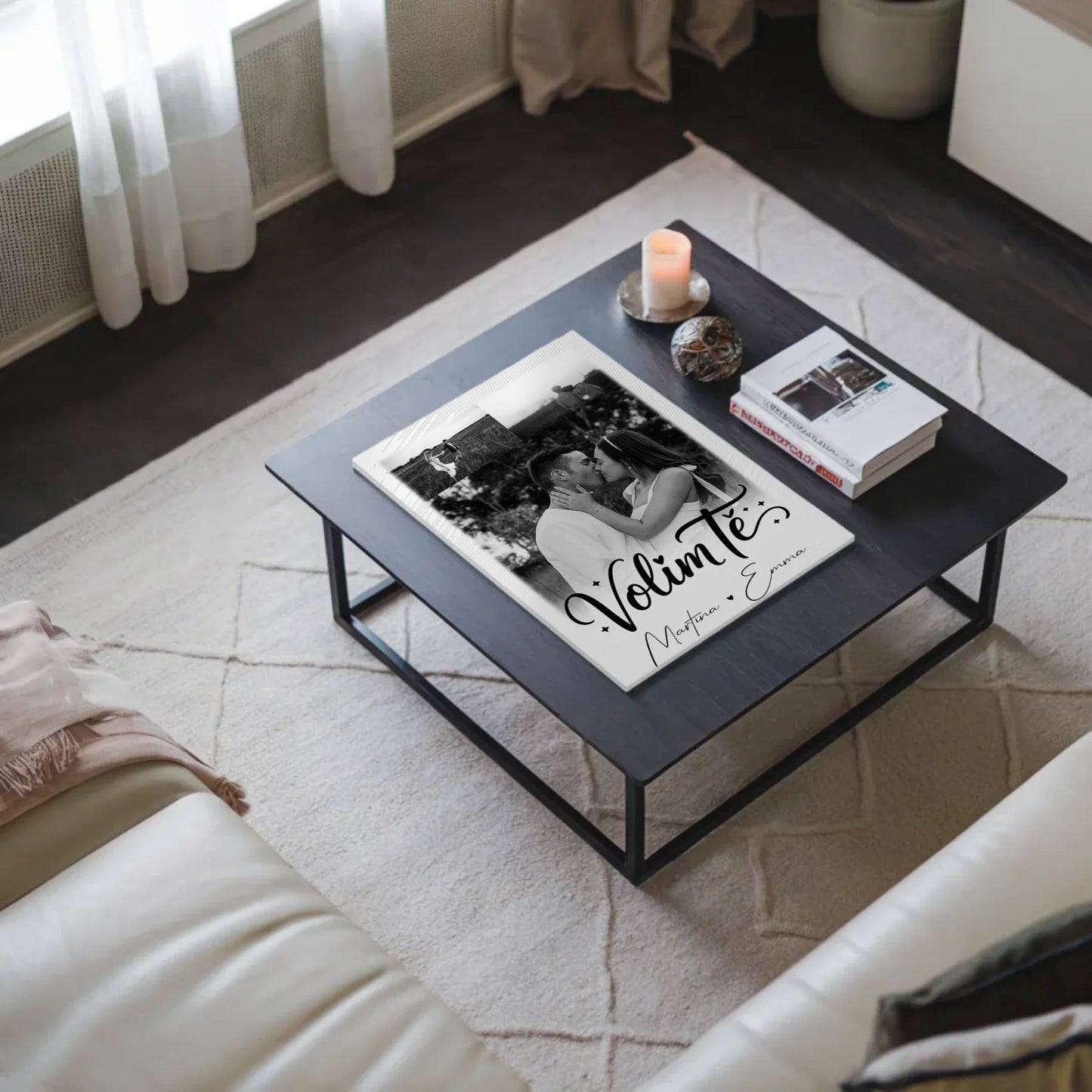 Magnetposter Fotoboard mit 3 Fotos Volim te Liebe auf Kroatisch personalisiertes Geschenk 3