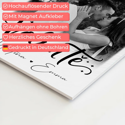 Magnetposter Fotoboard mit 3 Fotos Volim te Liebe auf Kroatisch personalisiertes Geschenk 4