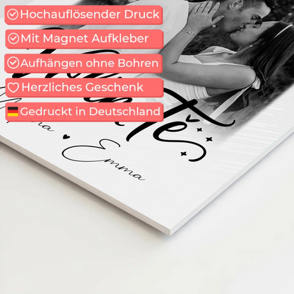 Magnetposter Fotoboard mit 3 Fotos Volim te Liebe auf Kroatisch personalisiertes Geschenk 10