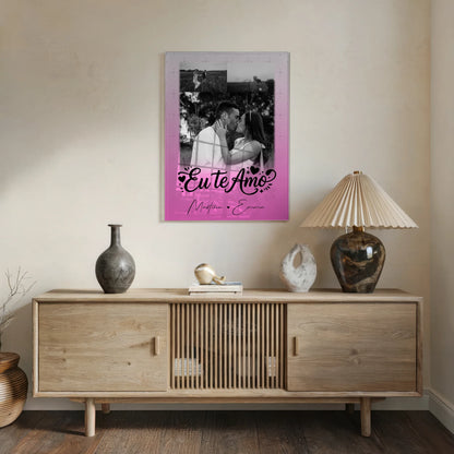 Personalisierte Fotos mit Acrylglas 3 Fotos Eu te amo Liebe auf Portugiesisch