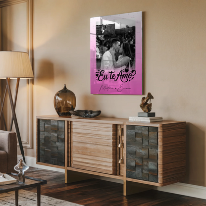 Personalisierte Fotos mit Acrylglas 3 Fotos Eu te amo Liebe auf Portugiesisch