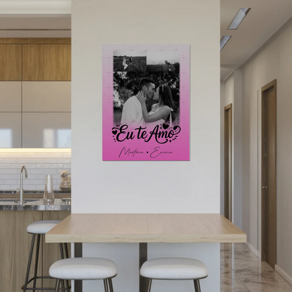 Personalisiertes Fotoboard Magnet Poster mit 3 Fotos Eu te amo Liebe auf Portugiesisch 8
