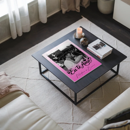 Personalisiertes Fotoboard Magnet Poster mit 3 Fotos Eu te amo Liebe auf Portugiesisch