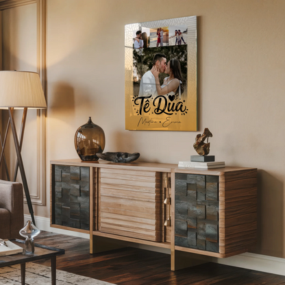 Acrylglas Mit Foto 4 Fotos Të dua Liebe auf Albanisch personalisiertes Geschenk