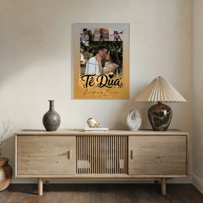 Acrylglas Mit Foto 4 Fotos Të dua Liebe auf Albanisch personalisiertes Geschenk