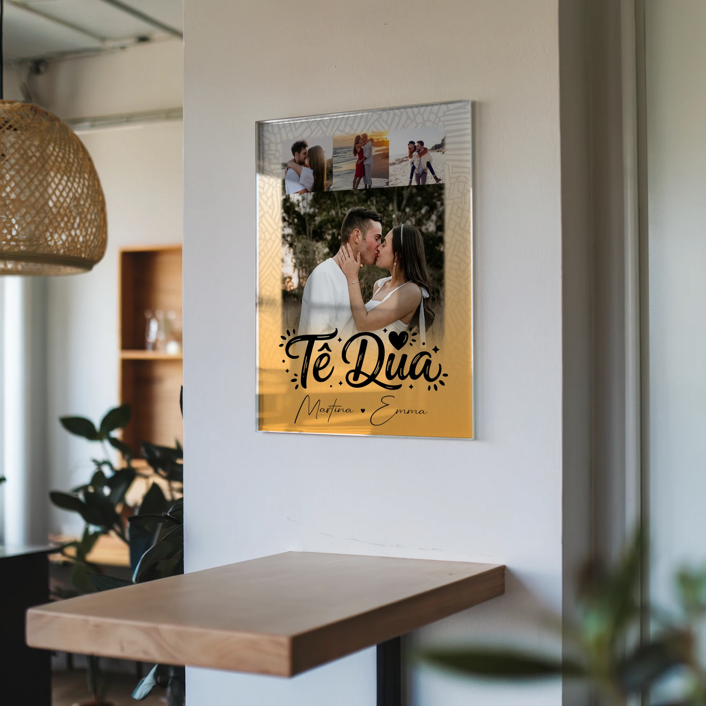 Acrylglas Mit Foto 4 Fotos Të dua Liebe auf Albanisch personalisiertes Geschenk
