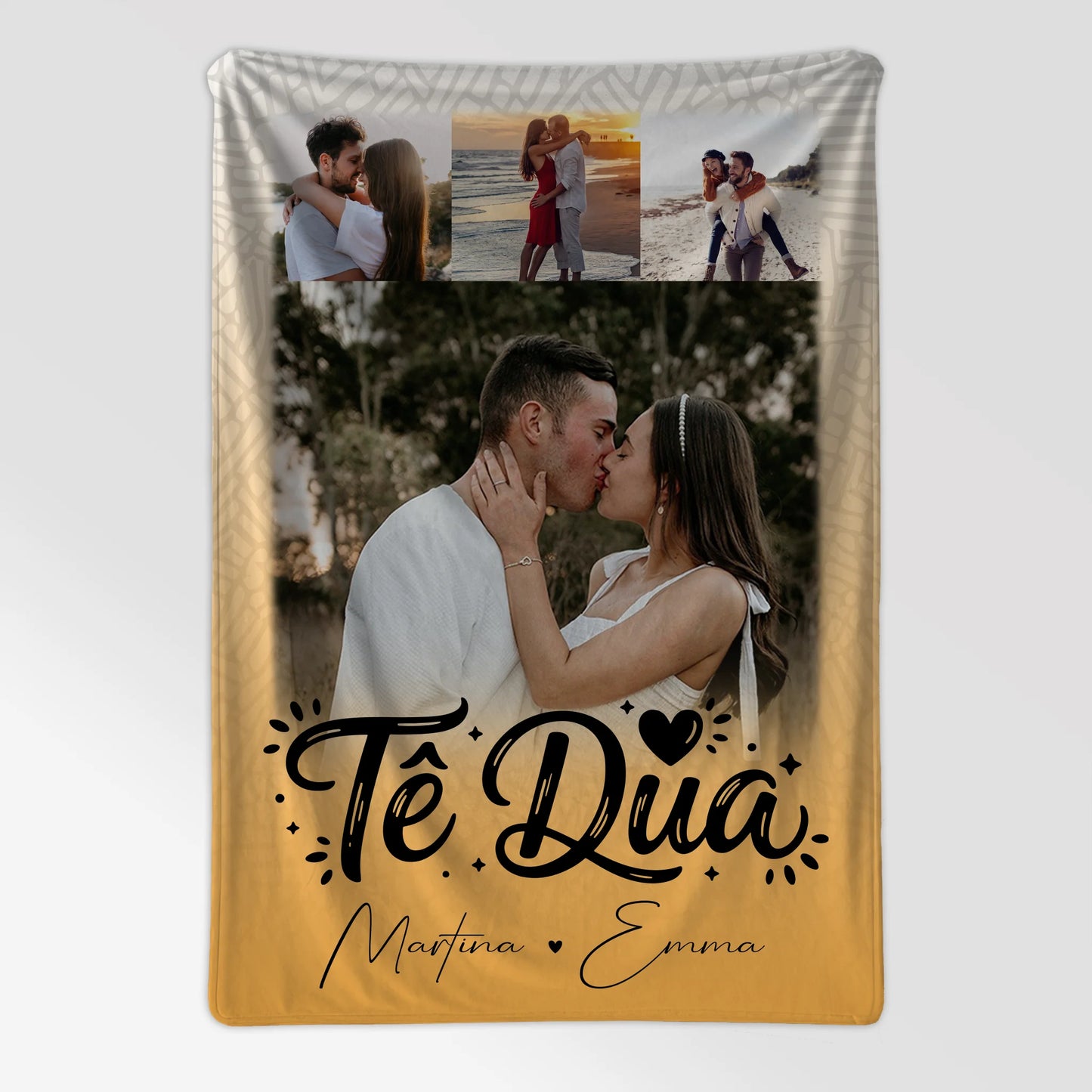 Personalisierte Decke Mit Namen 4 Fotos Të dua Liebe auf Albanisch 7