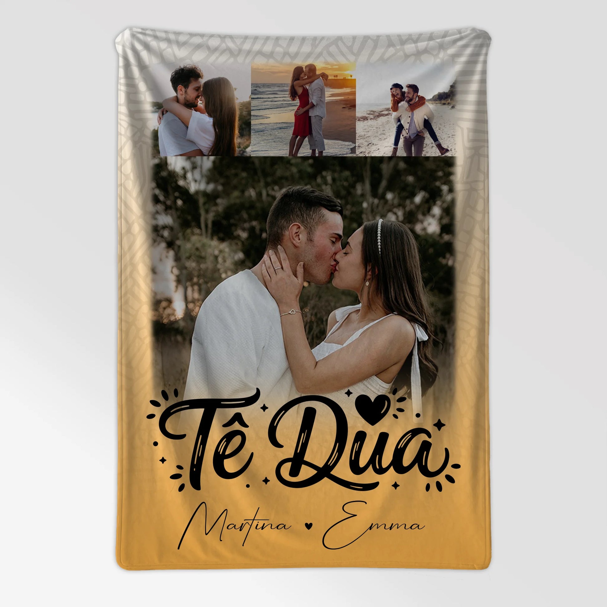 Personalisierte Decke Mit Namen 4 Fotos Të dua Liebe auf Albanisch 7