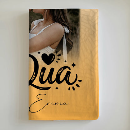 Personalisierte Decke Mit Namen 4 Fotos Të dua Liebe auf Albanisch 6