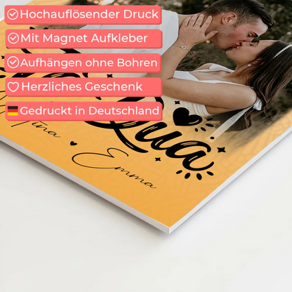 Fotoboard Magnet Poster mit 4 Fotos Të dua Liebe auf Albanisch personalisiertes Geschenk 4