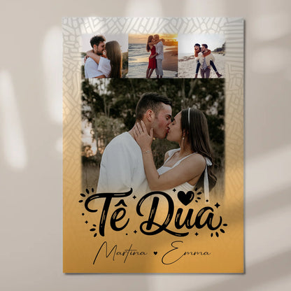 Fotoboard Magnet Poster mit 4 Fotos Të dua Liebe auf Albanisch personalisiertes Geschenk 7