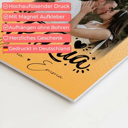 Fotoboard Magnet Poster mit 4 Fotos Të dua Liebe auf Albanisch personalisiertes Geschenk 10