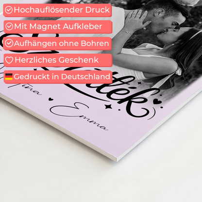 Personalisierbares Fotoboard Poster Magnetisch mit 3 Fotos und Herzfoto Szeretlek Liebe auf Ungarisch 4