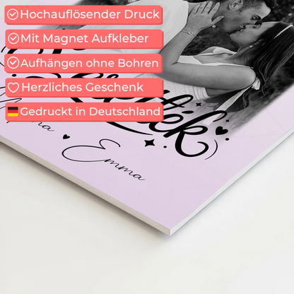Personalisierbares Fotoboard Poster Magnetisch mit 3 Fotos und Herzfoto Szeretlek Liebe auf Ungarisch 10
