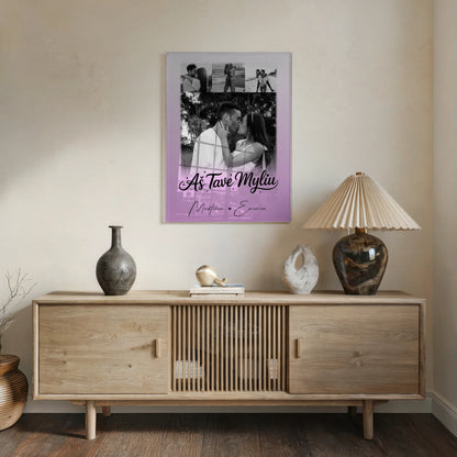 Personalisierte Acrylglas Mit Foto mit 4 Fotos Aš tave myliu Liebe auf Litauisch Geschenk