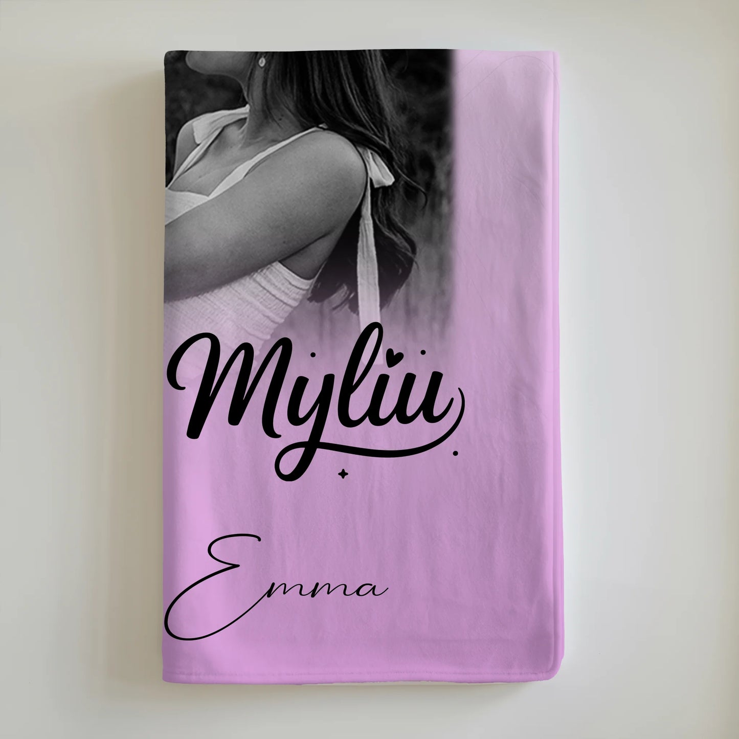 Personalisierte Kuscheldecke Mit Namen 4 Fotos Aš tave myliu Liebe auf Litauisch Geschenk 6