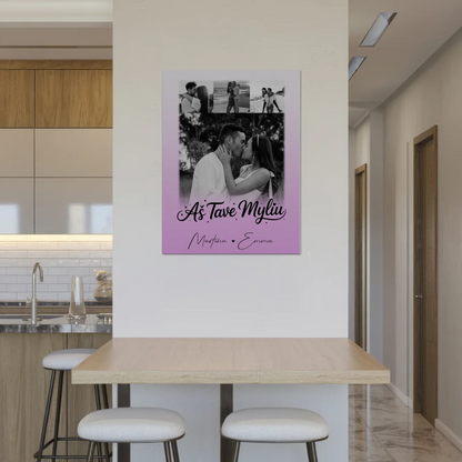 Personalisiertes Fotoboard Poster Magnetisch mit 4 Fotos Aš tave myliu Liebe auf Litauisch 8