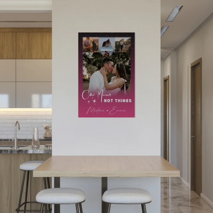 Personalisierte Fotoboard Magnet Poster mit 4 Fotos und kleinem Herz Foto Seni Seviyorum 2